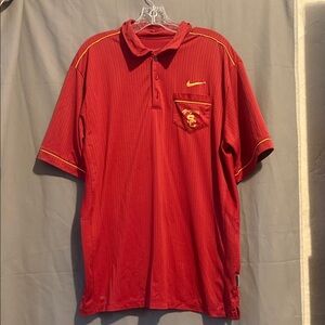 Vintage Nike Red Men's USC Polo Shirt